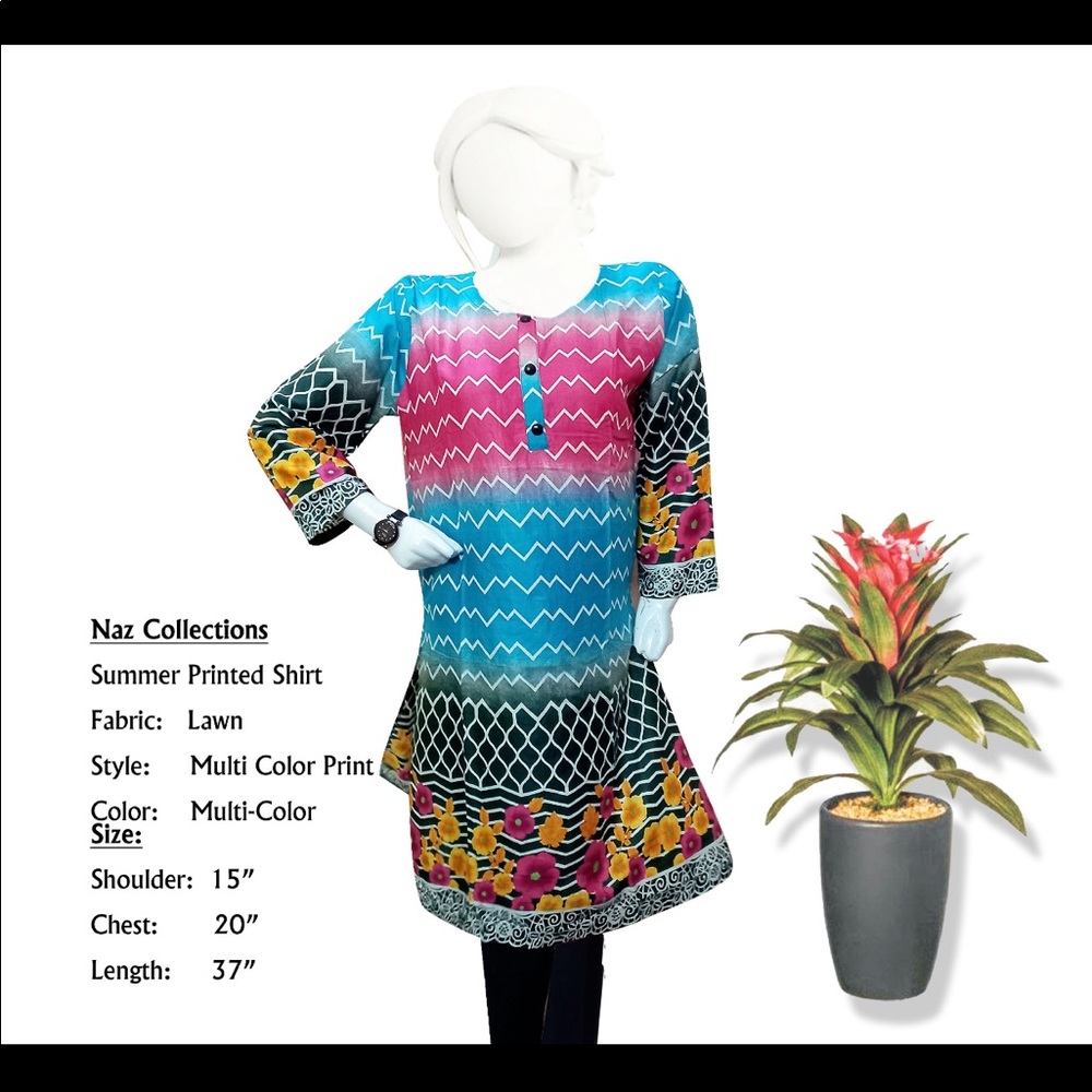Pakistani printed Lawn shirt